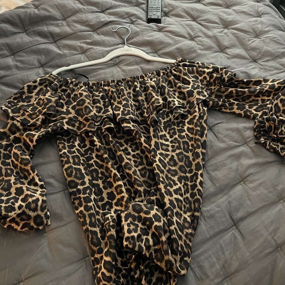 Michael Kors off the shoulder animal print top